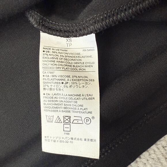 Banana Republic Shirt Womens XS Black Sleeveless Tank Top Stretch Knit Crewneck - Picture 3 of 6